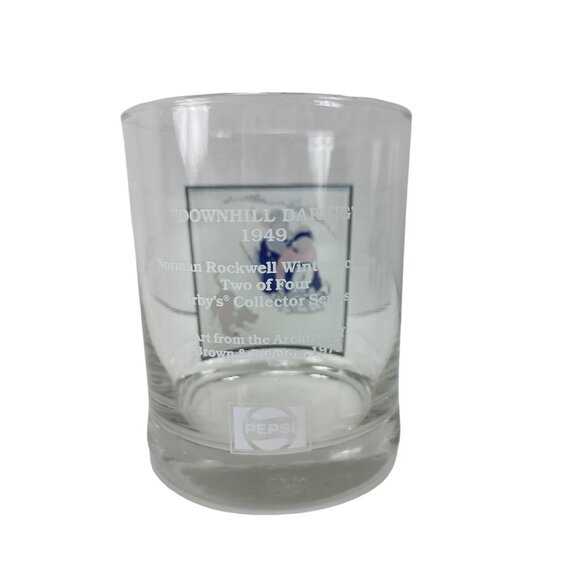 Pepsi Collector Norman Rockwell Downhill Daring Drinking Glass Vintage - Picture 4 of 6